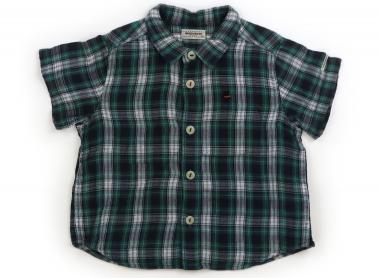 ミキハウス miki HOUSE シャツ・ブラウス 80 男の子 緑、紺、チェック 子供服 ベビー服 キッズ アウトレット ユーズド 【中古】キッズ・ベビー・マタニティ