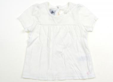 プチバトー PETIT BATEAU Tシャツ・カットソー 80 女の子 白、リボン 子供服 ベビー服 キッズ アウトレット ユーズド 【中古】キッズ・ベビー・マタニティ