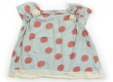 ハッカ HAKKA Tシャツ・カットソー 80 女の子 ミントブルー、ピンク、ドット 子供服 ベビー服 キッズ アウトレット ユーズド 【中古】キッズ・ベビー・マタニティ