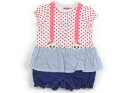 ミキハウス miki HOUSE カバーオール 80 女の子 オフホワイト ピンク ドット 水色 ストライプ うさぎ 子供服 ベビー服 キッズ アウトレット ユーズド 【中古】キッズ・ベビー・マタニティ