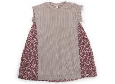アプレレクール apres les cours ワンピース 100 女の子 ピンクベージュ　オフホワイト　花柄 子供服 ベビー服 キッズ アウトレット ユーズド 【中古】キッズ・ベビー・マタニティ
