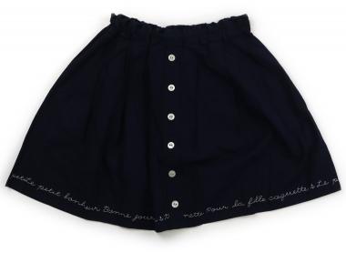 ポンポネット pom ponette スカート 140 女の子 ネイビー・ホワイト 子供服 ベビー服 キッズ アウトレット ユーズド 【中古】キッズ・ベビー・マタニティ