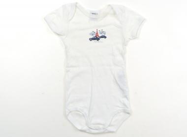 プチバトー PETIT BATEAU ロンパース 80 男の子 ホワイト・ブルー車・レッドエッフェル塔 子供服 ベビー服 キッズ アウトレット ユーズド 【中古】キッズ・ベビー・マタニティ