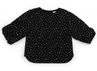 プティマイン petit main シャツ・ブラウス 100 女の子 ブラック、白ドット 子供服 ベビー服 キッズ アウトレット ユーズド 【中古】キ..