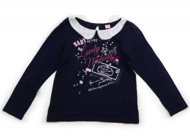 メゾピアノ mezzo piano Tシャツ・カットソー 150 女の子 ネイビー・ホワイト 子供服 ベビー服 キッズ アウトレット ユーズド 【中古】キッズ・ベビー・マタニティ