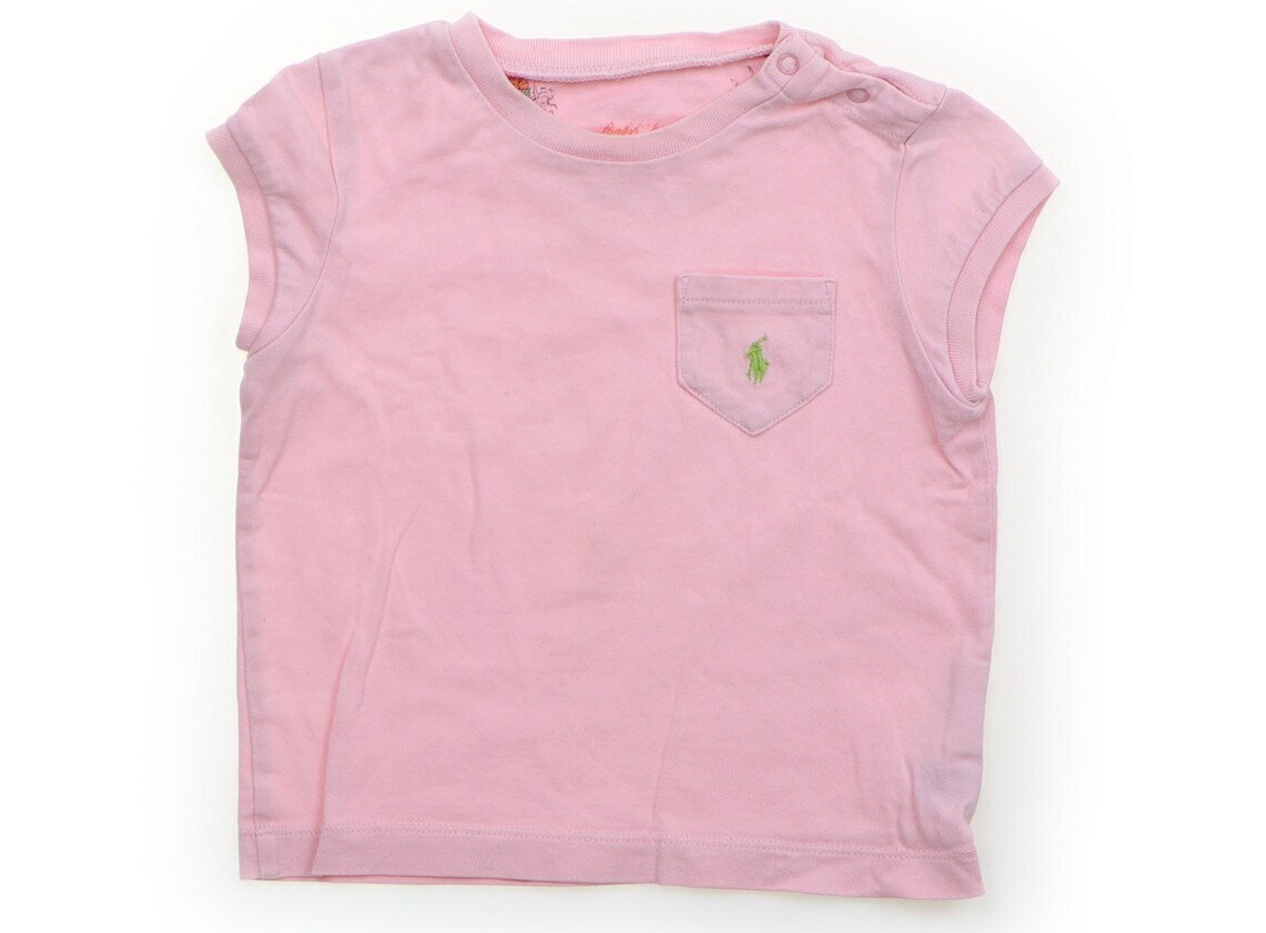 ラルフローレン Ralph Lauren Tシャツ・カットソー 80 女の子 ピンク　黄緑ロゴ 子供服 ベビー服 キッズ アウトレット ユーズド 【中古】キッズ・ベビー・マタニティ 1