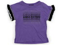 アナスイ ANNA SUI Tシャツ・カットソー 120 女の子 むらさき　英字柄　黒白 子供服 ベビー服 キッズ アウトレット ユーズド 【中古】キッズ・ベビー・マタニティ