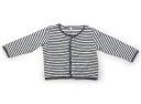 プチバトー PETIT BATEAU カーディガン 80 女の子 白 紺ボーダー 子供服 ベビー服 キッズ アウトレット ユーズド 【中古】キッズ ベビー マタニティ