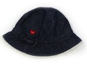 ミキハウス miki HOUSE 帽子 Hat/Cap 女の子 インディゴブルー、赤いハート 子供服 ベビー服 キッズ アウトレット ユーズド 【中古】キッズ・...