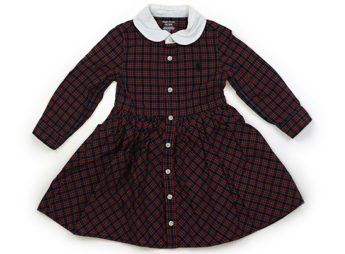 ラルフローレン Ralph Lauren ワンピース 80 女の子 赤黒チェック 白い襟 子供服 ベビー服 キッズ アウトレット ユーズド 【中古】キッズ ベビー マタニティ