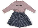 ブリーズ BREEZE ワンピース 90 女の子 杢ダスティピンク・ネイビーストライプ 子供服 ベビー服 キッズ アウトレット ユーズド 【中古】キッズ・ベビー・マタニティ(4)