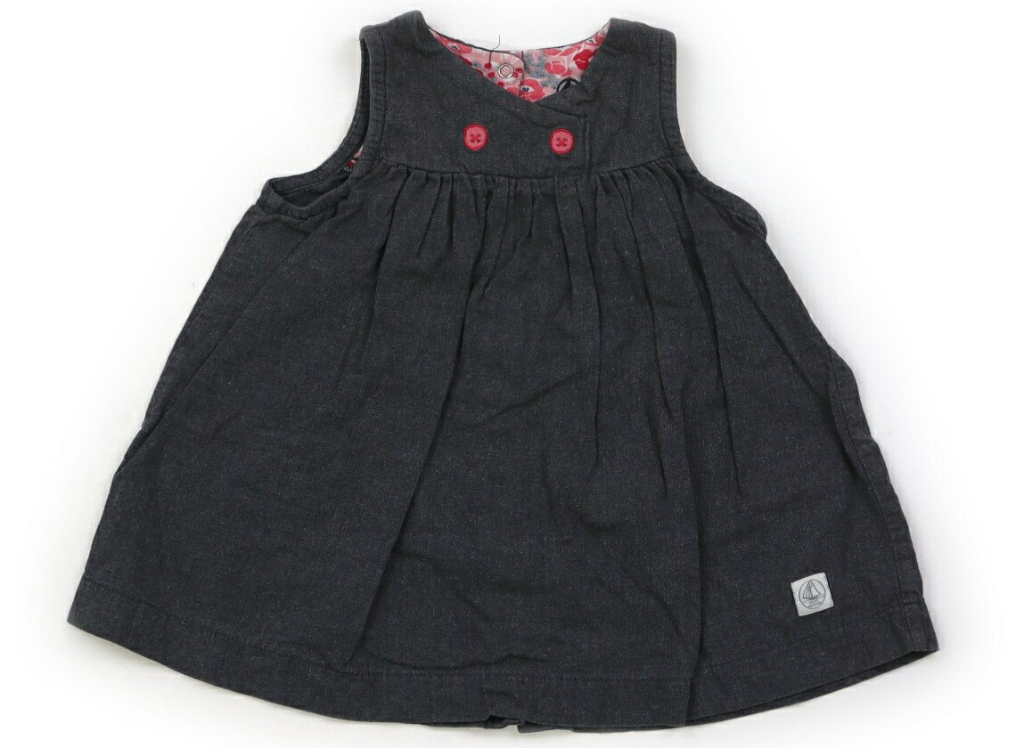 プチバトー PETIT BATEAU ジャンパースカート 70 女の子 グレー 子供服 ベビー服 キッズ アウトレット ..