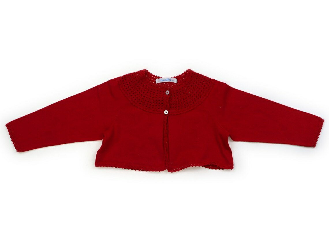 ファミリア familiar カーディガン 80 女の子 レッド・カギ編み 子供服 ベビー服 キッズ アウトレット ユーズド 【中古】キッズ・ベビー・マタニティ