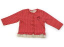 ニットプランナー(KP) Knit Planner(KP) カーディガン 90 女の子 朱色・ドット柄 子供服 ベビー服 キッズ アウトレット ユーズド 【中古...