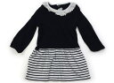 プチバトー PETIT BATEAU ワンピース 80 女の子 ネイビー、白、ボーダー 子供服 ベビー服 キッズ アウトレット ユーズド 【中古】キッズ・ベビー・マタニティ