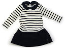 プチバトー PETIT BATEAU ワンピース 80 女の子 ネイビー×白、ボーダー 子供服 ベビー服 キッズ アウトレット ユーズド 【中古】キッズ・ベビー・マタニティ