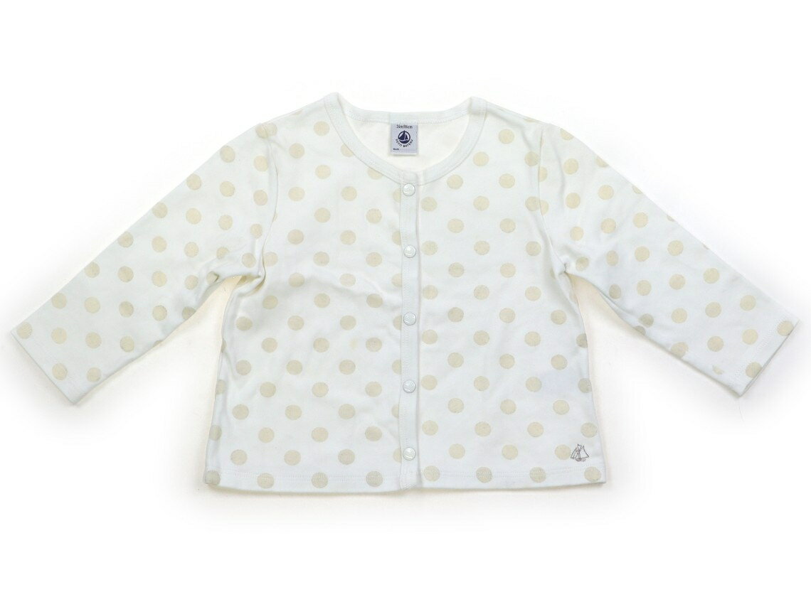 プチバトー PETIT BATEAU カーディガン 80 女の子 白・水玉 子供服 ベビー服 キッズ アウトレット ユーズド 【中古】キッズ・ベビー・..