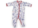 プチバトー PETIT BATEAU オールインワン 60 女の子 白×青×赤・花柄 子供服 ベビー服 キッズ アウトレット ユーズド 【中古】キッズ・ベビー・マタニティ