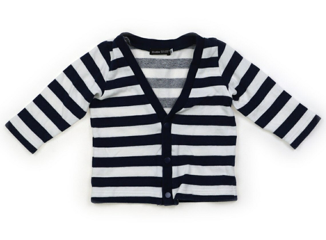 べべ BeBe カーディガン 80 男の子 ネイビー・ホワイト・ボーダー 子供服 ベビー服 キッズ アウトレット ユーズド 【中古】キッズ・ベビー・マタニティ