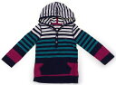 トミーヒルフィガー Tommy Hilfiger パーカー 80 女の子 ネイビー×マルチカラーボーダー 子供服 ベビー服 キッズ アウトレット ユーズド 【中古】キッズ ベビー マタニティ