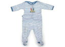 プチバトー PETIT BATEAU オールインワン 60 男の子 オフ・サックス波ボーダー 子供服 ベビー服 キッズ アウトレット ユーズド 【中古】キッズ・...