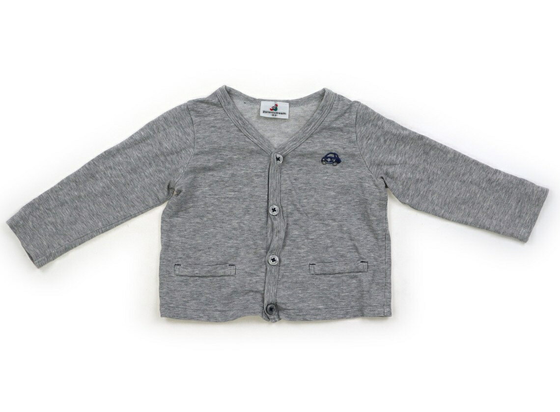 ペアレンツドリーム Parents Dream カーディガン 80 男の子 グレー、車刺繍 子供服 ベビー服 キッズ ア..