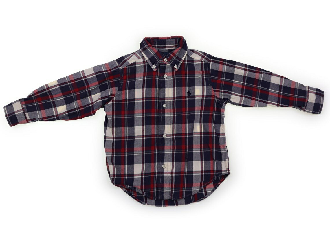 ラルフローレン Ralph Lauren シャツ・ブラウス 90 男の子 ネイビー、白ピンクチェック 子供服 ベビー服 キッズ アウトレット ユーズド 【中古】キッズ・ベビー・マタニティ