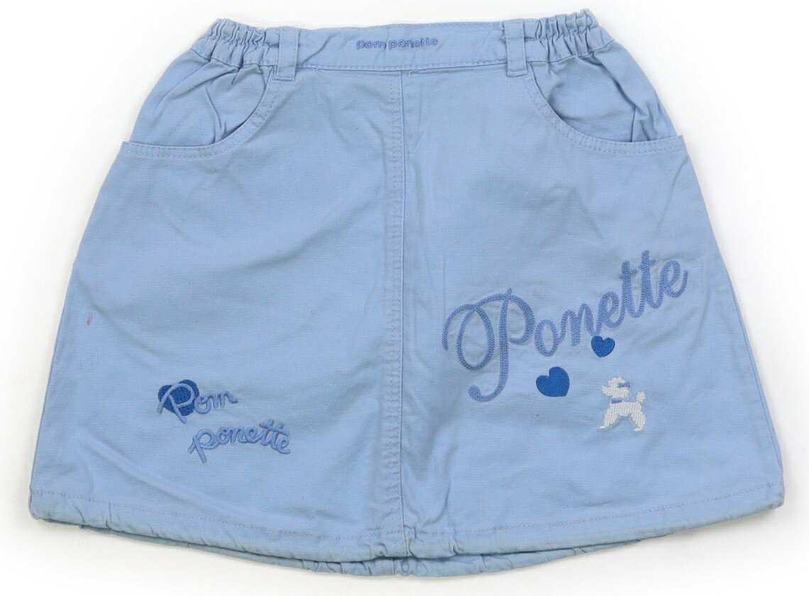 　ブランド 　pom ponette(ポンポネット) 　カテゴリー 　スカート 　サイズ 　110サイズ 　色 　サックス 　状態 　★★ 　記名 　なし 　ジャンル 　Girl ウエストのゴムは交換穴があります。コットンツイル素材で裏地は...