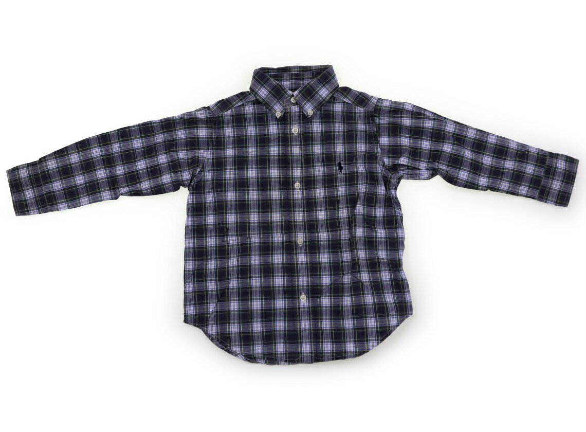 ラルフローレン Ralph Lauren シャツ・ブラウス 90 男の子 ネイビー×マルチカラー×チェック柄 子供服 ベビー服 キッズ アウトレット ユーズド 【中古】キッズ・ベビー・マタニティ