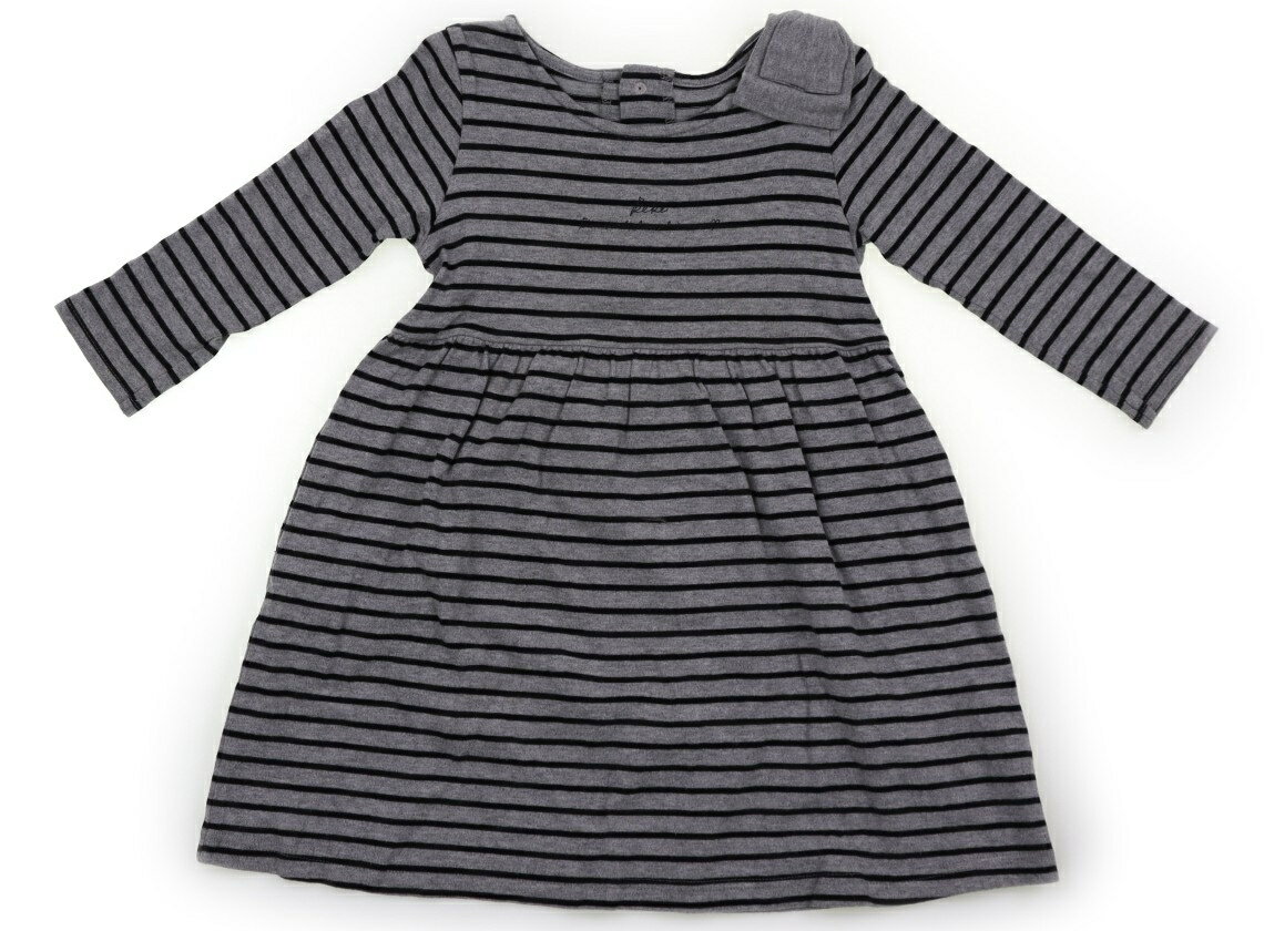 べべ BeBe ワンピース 110 女の子 グレー、黒ボーダー 子供服 ベビー服 キッズ アウトレット ユーズド 【中古】キッズ・ベビー・マタニティ