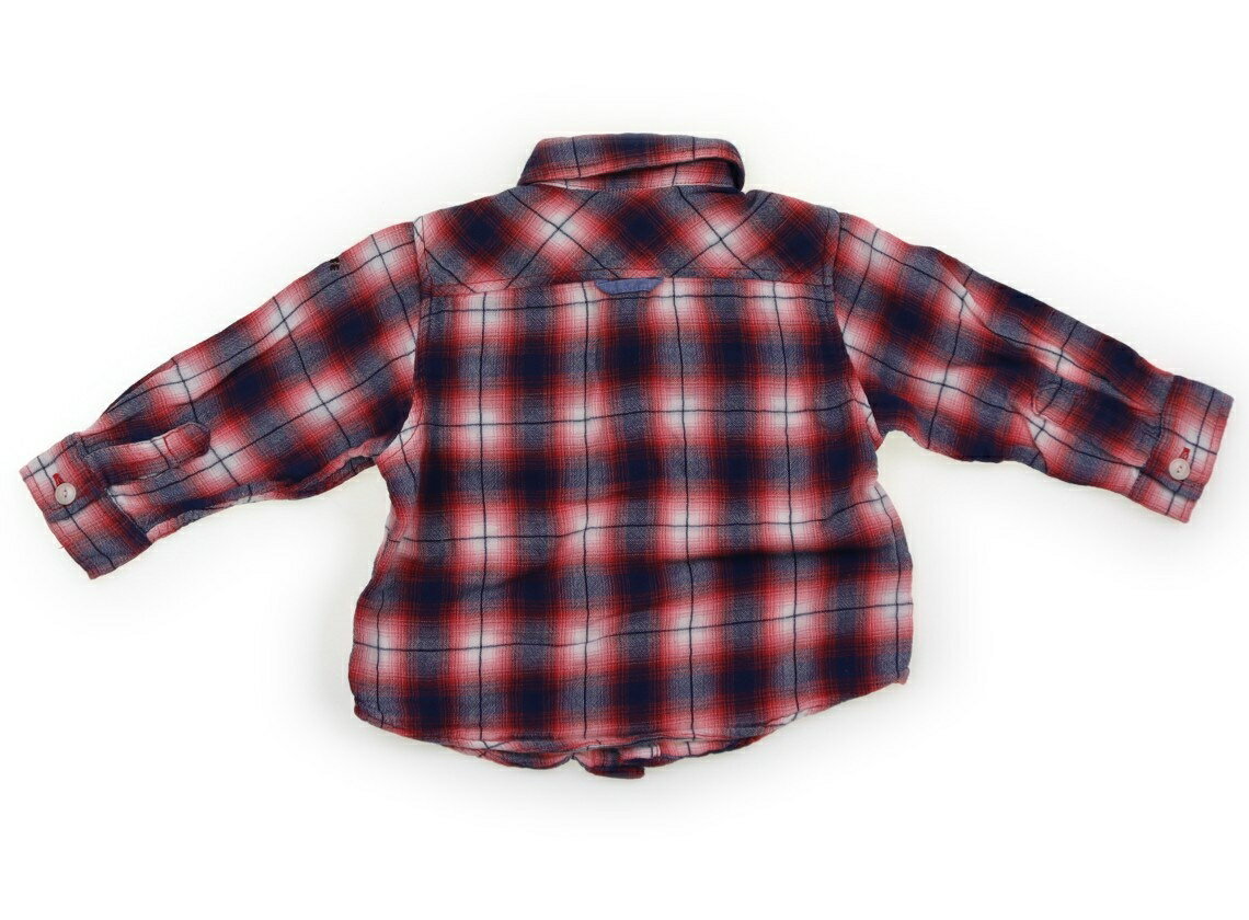 ミキハウス miki HOUSE シャツ・ブラウス 80 男の子 レッド・ネイビー・ホワイト・チェック柄 子供服 ベビー服 キッズ アウトレット ユーズド 【中古】キッズ・ベビー・マタニティ