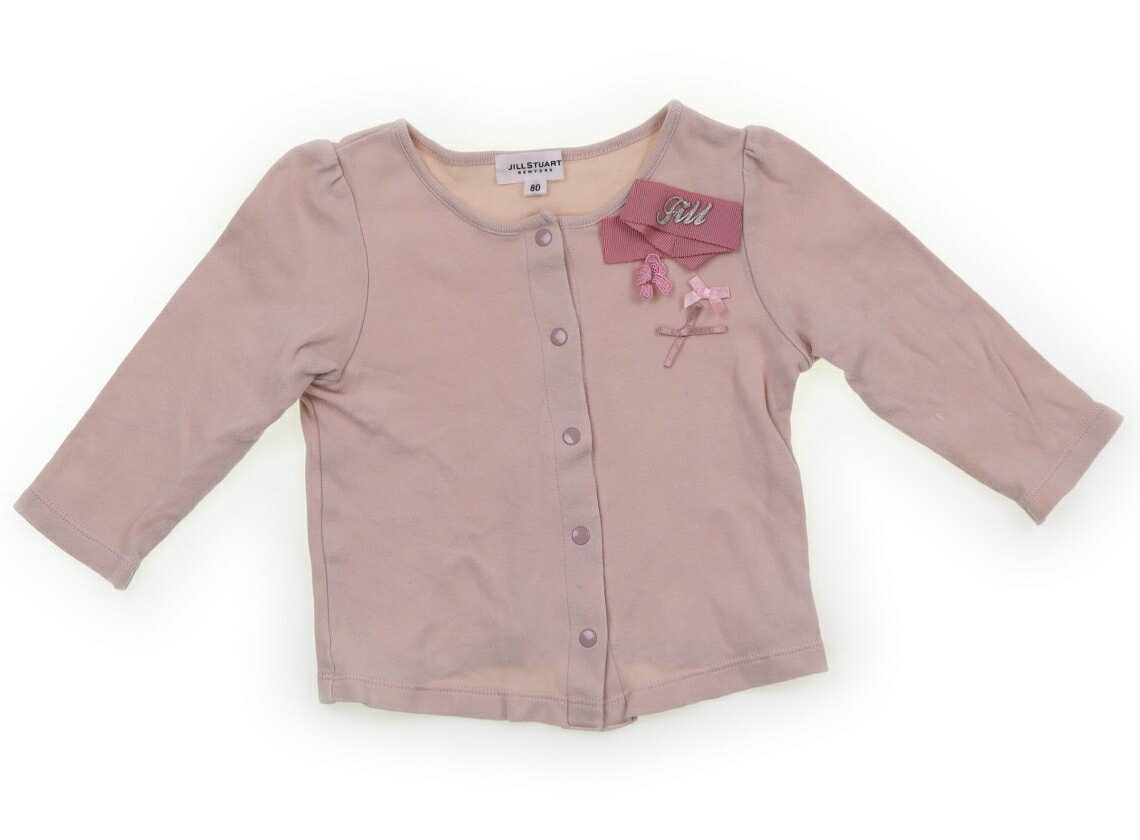 ジルスチュアート JILL STUART カーディガン 80 女の子 くすみピンク、リボン 子供服 ベビー服 キッズ ..