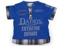 ダディーオーダディー Daddy Oh Daddy Tシャツ カットソー 80 男の子 青 黒 チェック 子供服 ベビー服 キッズ アウトレット ユーズド 【中古】キッズ ベビー マタニティ