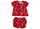 プチバトー PETIT BATEAU 上下セット 70 女の子 赤、花 子供服 ベビー服 キッズ アウトレット ユーズド 【中古】キッズ・ベビー・マタニティ