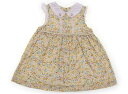 べべ BeBe ワンピース 90 女の子 黄色 紫 オレンジ 花柄 子供服 ベビー服 キッズ アウトレット ユーズド 【中古】キッズ・ベビー・マタニティ(4)