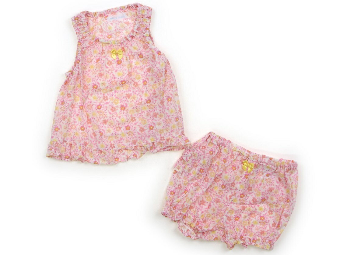 べべ BeBe 上下セット 70 女の子 ピンク・イエロー・花柄 子供服 ベビー服 キッズ アウトレット ユーズド 【中古】キッズ・ベビー・マタニティ