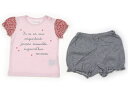 べべ BeBe 上下セット 70 女の子 ピンク・グレー 子供服 ベビー服 キッズ アウトレット ユーズド 【中古】キッズ・ベビー・マタニティ