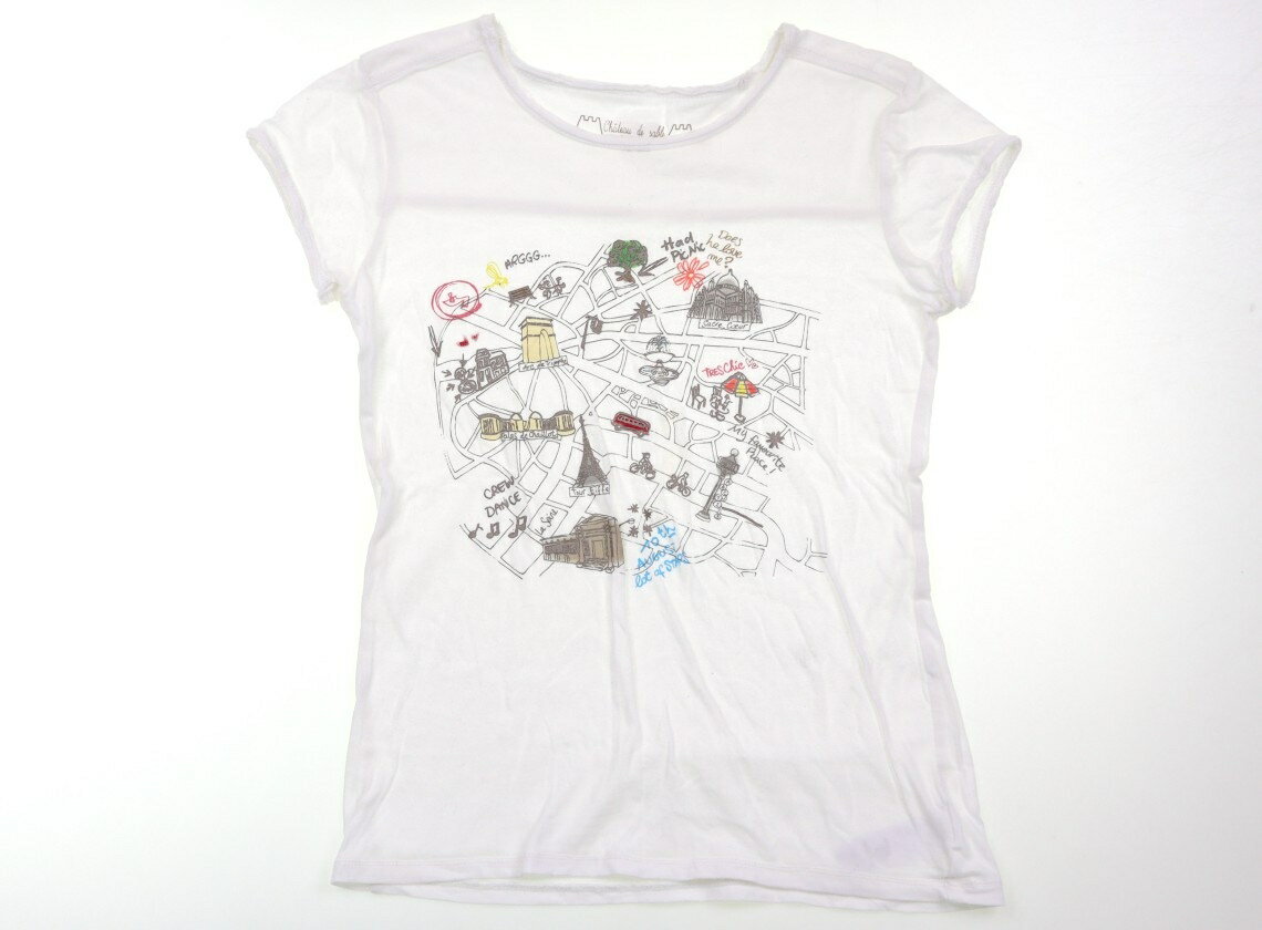シャトードサーブル Chateau de Sable Tシャツ・カットソー 140 女の子 ホワイト・パリ 子供服 ベビー服 キッズ アウトレット ユーズド 【中古】キッズ・ベビー・マタニティ