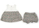 スラップスリップ SLAP SLIP 上下セット 70 女の子 白、ベージュ、花柄 子供服 ベビー服 キッズ アウトレット ユーズド 【中古】キッズ・ベビー・マ...
