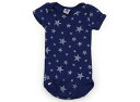 プチバトー PETIT BATEAU ロンパース 80 男の子 ネイビー 星柄 子供服 ベビー服 キッズ アウトレット ユーズド 【中古】キッズ・ベビー・マタニティ(4)
