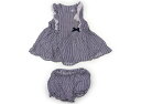 タルティーヌエショコラ Tartine et Chocolat 上下セット 70 女の子 紺ストライプ、フリル 子供服 ベビー服 キッズ アウトレット ユーズド...