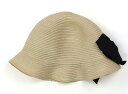 プティマイン petit main 帽子 Hat/Cap 女の子 ベージュ、黒リボン 子供服 ベビー服 キッズ アウトレット ユーズド 【中古】キッズ・ベビー・...