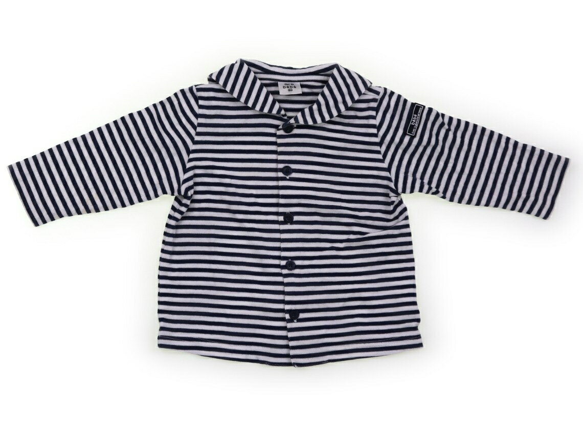 べべ BeBe カーディガン 80 男の子 ボーダー、白、ネイビー 子供服 ベビー服 キッズ アウトレット ユーズド 【中古】キッズ・ベビー・マタニティ