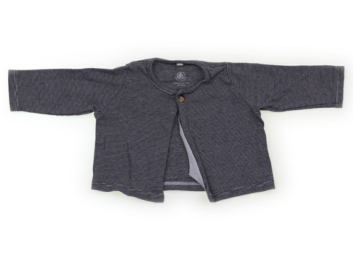 プチバトー PETIT BATEAU カーディガン 60 男の子 ネイビー・ボーダー 子供服 ベビー服 キッズ アウトレット ユーズド 【中古】キッズ・ベビー・マタニティ