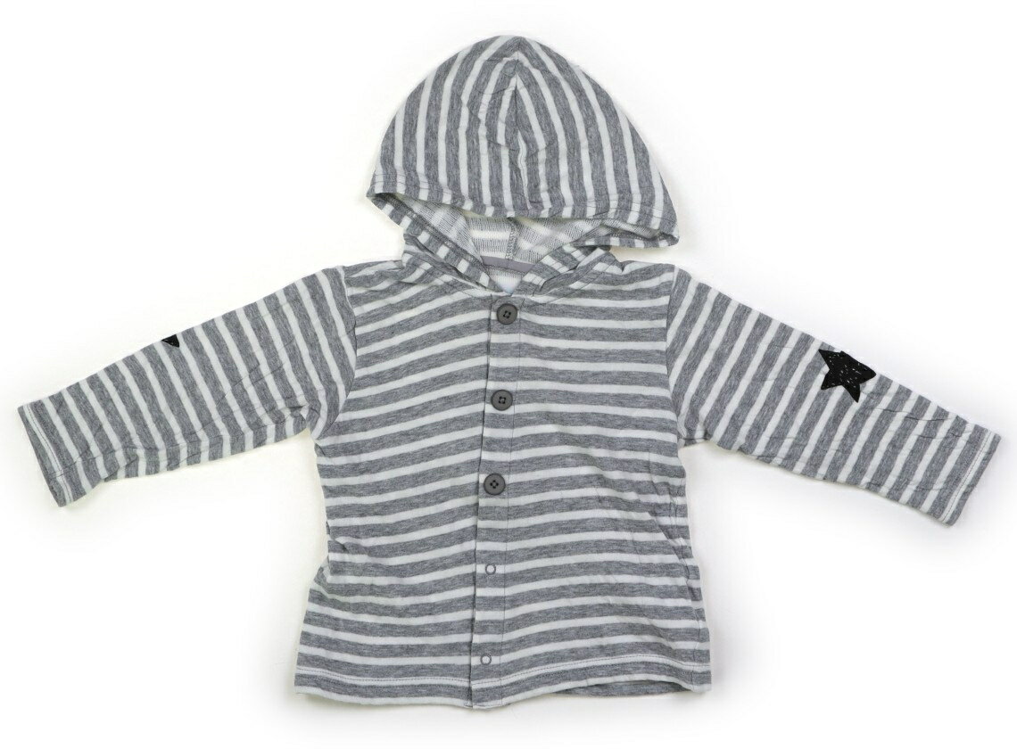 べべ BeBe パーカー 80 男の子 グレー白ボーダー 子供服 ベビー服 キッズ アウトレット ユーズド 【中古】キッズ・ベビー・マタニティ