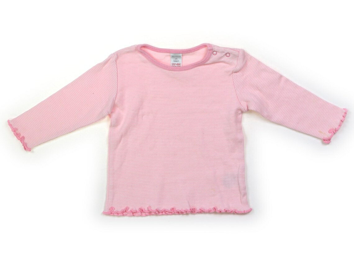 ネクスト NEXT Tシャツ・カットソー 50 女の子 ピンク　白　ボーダー 子供服 ベビー服 キッズ アウトレット ユーズド 【中古】キッズ・ベビー・マタニティ