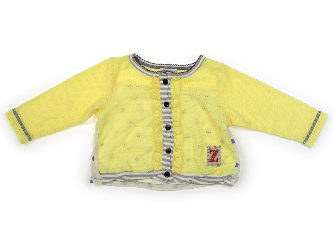 ズッパディズッカ Zuppa di Zucca カーディガン 90 女の子 イエロー・ホワイト・パープル・水玉 子供服 ベビー服 キッズ アウトレット ユーズド 【中古】キッズ・ベビー・マタニティ