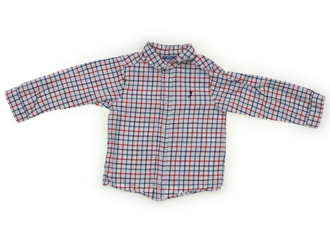 ジャカディ Jacadi シャツ・ブラウス 80 男の子 オフ・グリーン・オレンジチェック 子供服 ベビー服 キッズ アウトレット ユーズド 【中古】キッズ・ベビー・マタニティ
