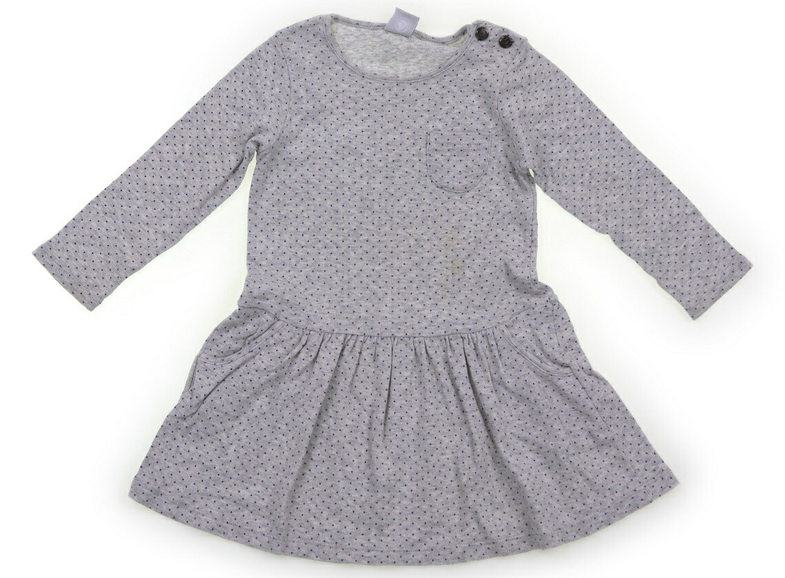 プチバトー PETIT BATEAU ワンピース 80 女の子 グレー、青ドット 子供服 ベビー服 キッズ アウトレット ユーズド 【中古】キッズ・ベビー・マタニティ