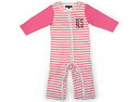 トミーヒルフィガー Tommy Hilfiger カバーオール 80 女の子 ピンク・ホワイト・ボーダー 子供服 ベビー服 キッズ アウトレット ユーズド 【中...